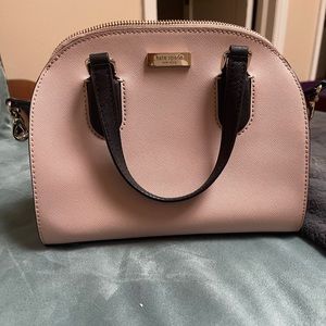Kate Spade pink and black leather dome Purse